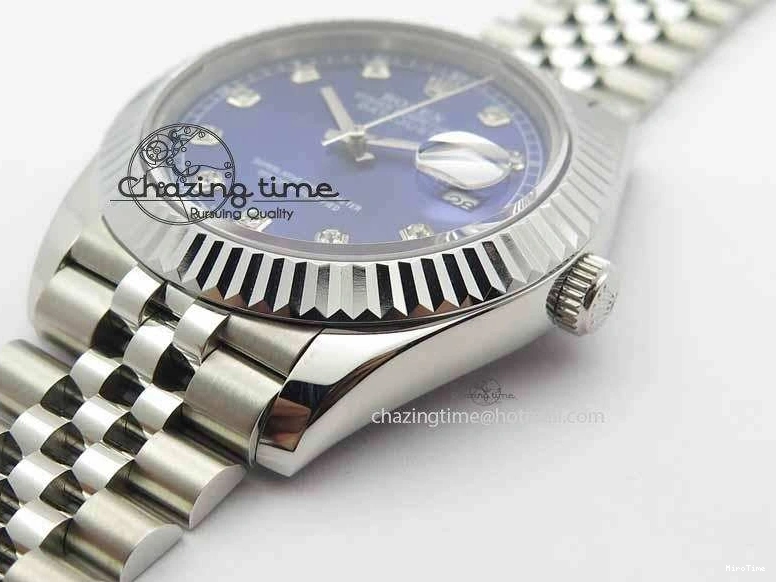 MiroTime 0201 TopPick DateJust II 41mm BP Maker Best Edition Blue Diamonds Dial On New Version Jubilee Bracelet A 3621
